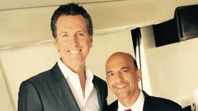 Mr. Omar Siddiqui with California Governor Gavin Newsom, 40th Governor of the State of California. Photo
